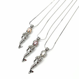 Mermaid Oyster Pearl Cage Necklace Beads Cage Essential Oil Diffuser Locket Pendant Necklace Jewelry